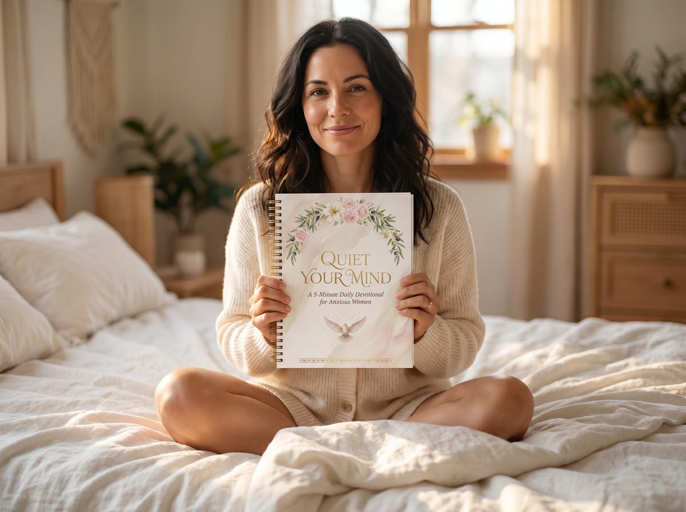 Woman finding peace in her morning devotional routine